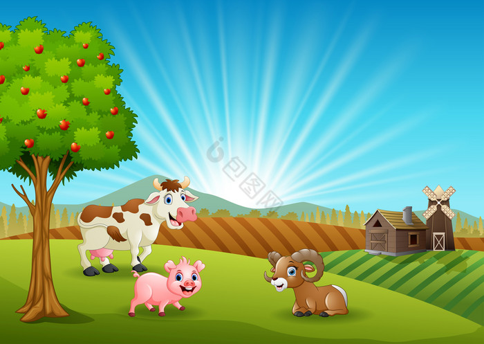 快乐农场动物的早图片