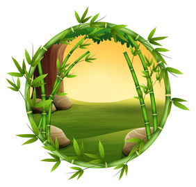 插图竹子树框架自然