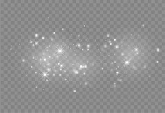 发光的光效果与许多闪闪发光的粒子孤立的透明的背景向量布满星星的云与灰尘魔法圣诞节装饰发光的光效果与闪闪发光的
