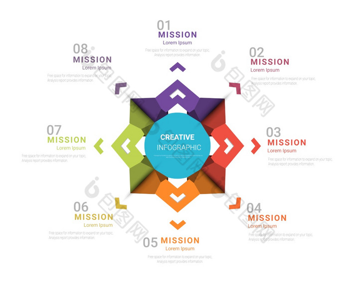 圆信息图表薄行设计和选项步骤infographics为业务概念可以使用为演讲横幅工作流布局过程图流图表
