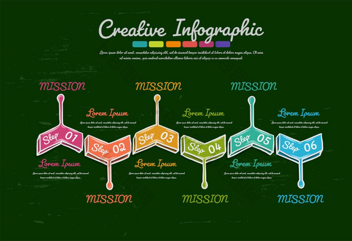 信息图表设计手画风格选项为演讲时间轴infographics步骤流程向量插图