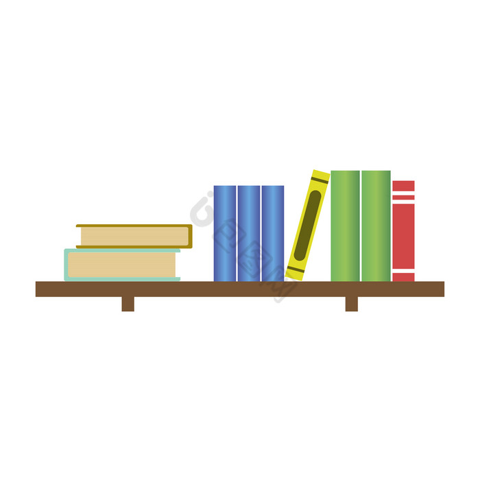 书书架上堆栈书木架子上向量书书架上堆栈书