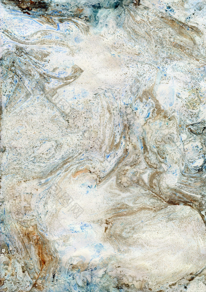 大理石花纹效果古老的东方画技术大理石纹理美丽的模式大理石花纹背景蓝色的和西耶娜混合石油油漆