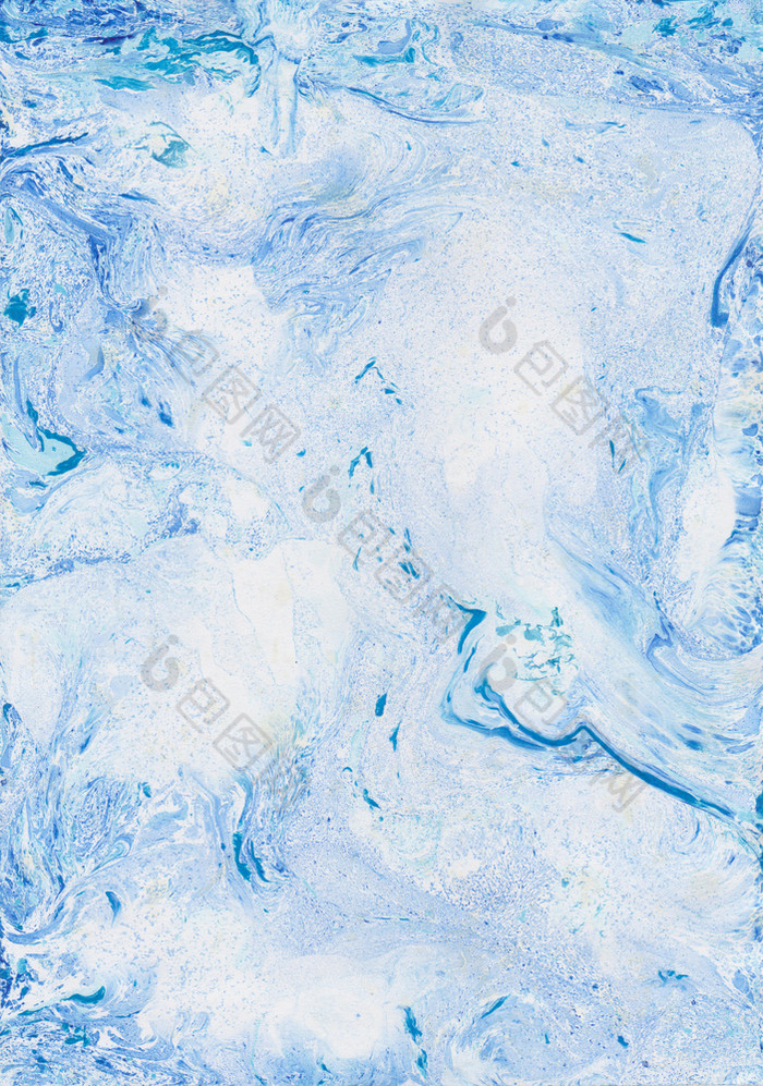 大理石花纹效果古老的东方画技术大理石纹理美丽的模式大理石花纹背景蓝色的和白色混合石油油漆
