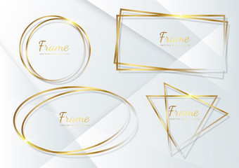 集马戏团椭圆矩形三角形奢侈品框架白色背景向量插图