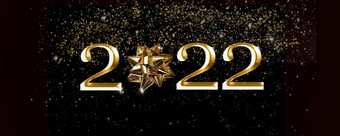 新一年与金数量和丝带晚上布满星星的背景
