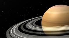 关闭土星与它的你好的晚上土星渲染
