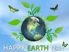 快乐地球一天与蝴蝶保存和保护我们的地球渲染快乐地球一天保存和保护我们的地球渲染