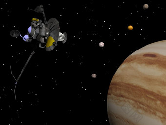 航海者宇宙飞船附近木星和四个它的著名的卫星欧洲伽倪墨得斯和木卫四晚上元素这图像有家具的已<strong>开启</strong>
