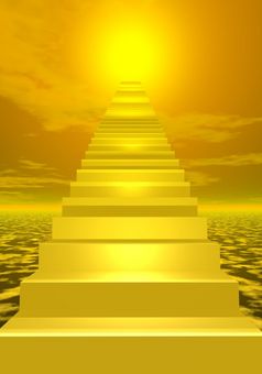 楼梯会明亮的黄色的太阳楼梯闪亮的太阳