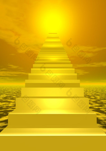 楼梯会明亮的黄色的太阳楼梯闪亮的太阳