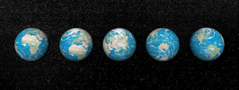 五个地球显示五个大陆宇宙背景