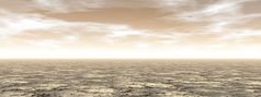 空干沙漠棕色（的）多云的日落渲染空沙漠棕色（的）多云的日落渲染