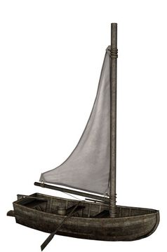 老木帆船孤立的白色背景渲染老木帆船渲染