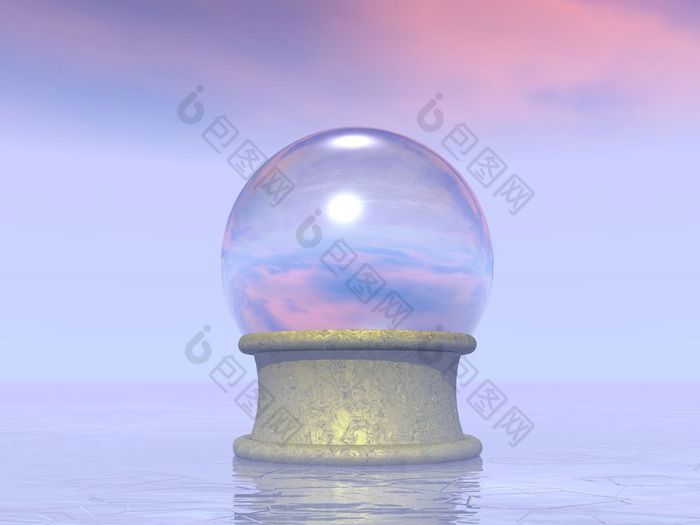 魔法水晶球为《财富》杂志出纳员日落渲染魔法水晶球为《财富》杂志出纳员渲染
