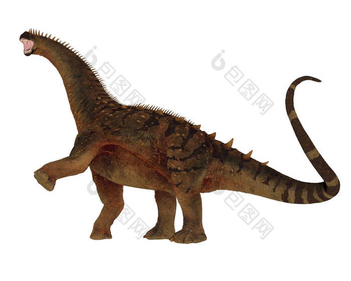 阿拉莫龙恐龙咆哮的腿孤立的白色背景渲染阿拉莫龙恐龙咆哮的腿渲染