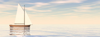 小航行船的海洋日落渲染小航行船的海洋渲染