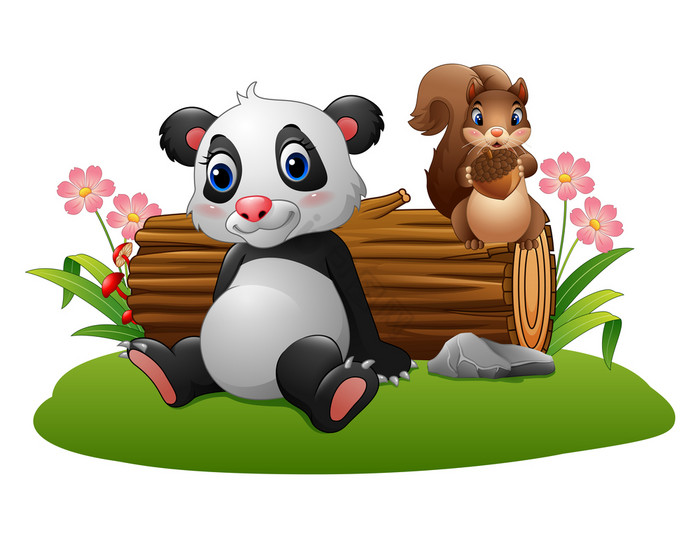 熊猫坐着图片