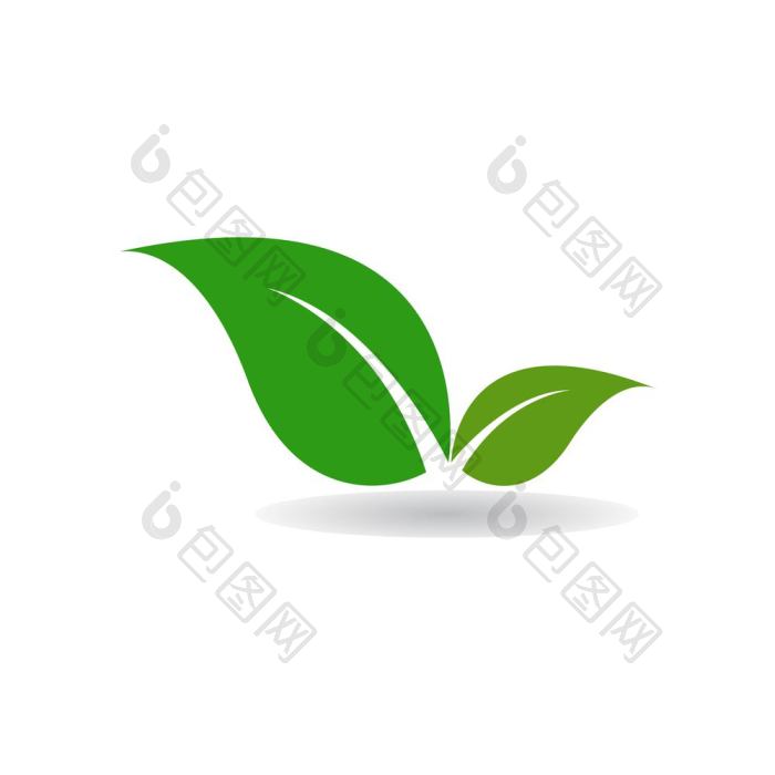 叶标志生态自然向量图标png下载-包图网