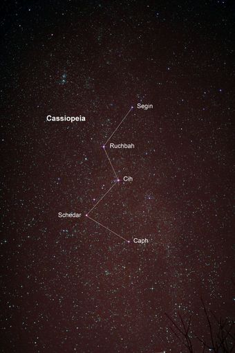 阿斯特罗照片星空与仙后座和乳白色的道路