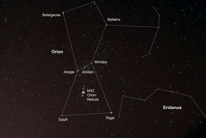 阿斯特罗照片星空与猎户座和猎户座星云