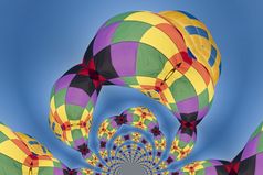 千变万化的模式热空气气球基于自己的参考图像