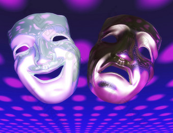 数字插图剧院面具