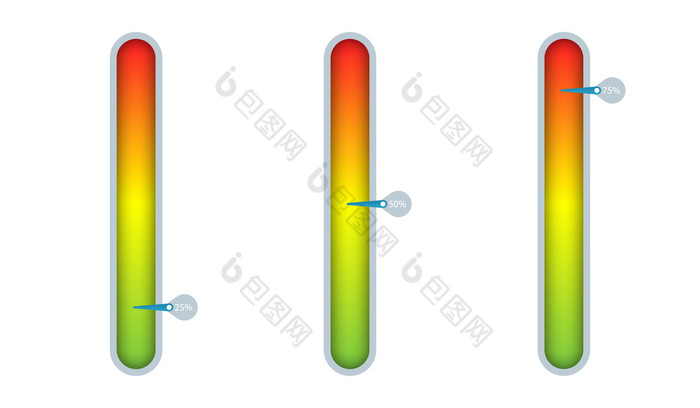 测量的水平与绿色红色的梯度和百分比箭头的一边进步指示器酒吧模板有创意的向量插图为infographics的网站