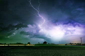 龙卷风<strong>小巷</strong>严重的风暴晚上时间严重的闪电以上农田伊利诺斯州美国严重的天气摄影集合
