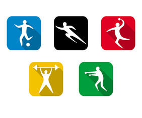 集体育游戏运动员涉及到体育平向量插图集体育游戏运动员涉及到体育平