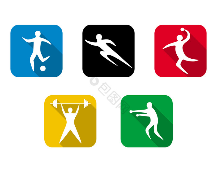 集体育游戏运动员涉及到体育平向量插图集体