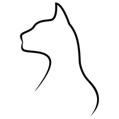 轮廓猫白色背景轮廓猫