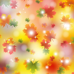 秋天枫木叶子背景向量插图黄色的秋天枫木叶子背景