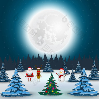 圣诞老人老人驯鹿和雪人的森林向量插图为圣诞<strong>节假</strong>期和新一年圣诞老人老人驯鹿和雪人的森林向量插图为圣诞<strong>节假</strong>期和新一年