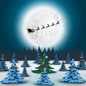 圣诞老人老人苍蝇与礼物雪橇驯鹿雪橇为圣诞节和新一年向量插图为的假期圣诞老人老人苍蝇与礼物雪橇驯鹿雪橇为圣诞节和新一年向量插图为的假期