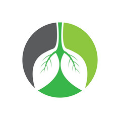 绿色肺向量标志插图设计模板