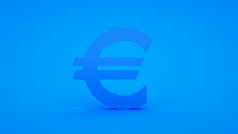 欧元象征孤立的蓝色的背景插图欧元象征孤立的蓝色的背景插图