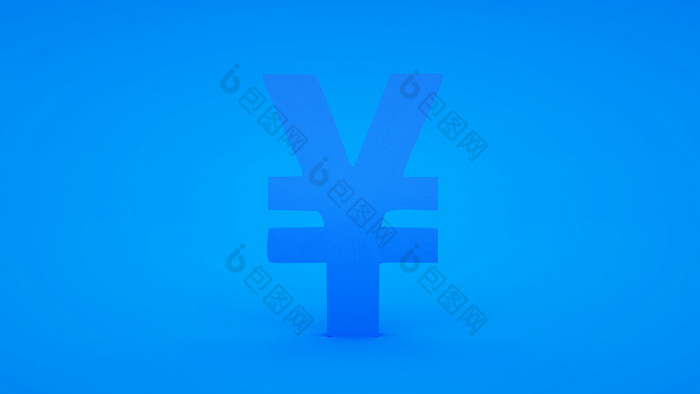 日元标志孤立的蓝色的背景插图日元标志孤立的蓝色的背景插图