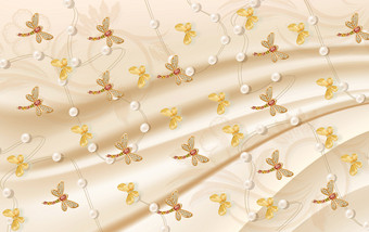 壁纸奢侈品花jawelry金蜻蜓蝴蝶