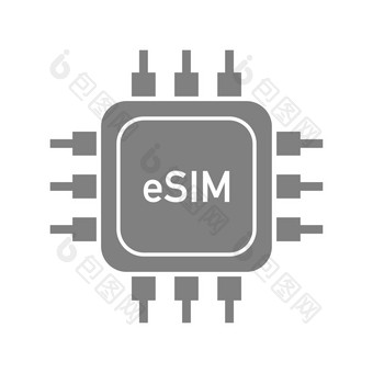 esim嵌入式是啊卡现代技术向量插图