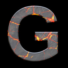 渲染字母信与火山裂缝装饰渲染火山裂缝字母信