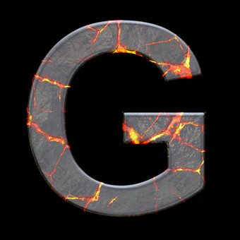 渲染字母信与火山裂缝装饰渲染火山裂缝字母信