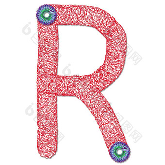 渲染有趣的管字母信与色彩斑斓的分形万花筒效果装饰渲染色彩斑斓的有趣的管字母信
