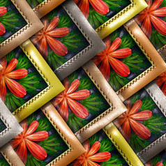 渲染色彩斑斓的塑料邮票分形瓷砖压花皮革渲染色彩斑斓的塑料邮票分形瓷砖