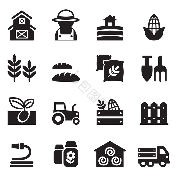农业和农业图标集