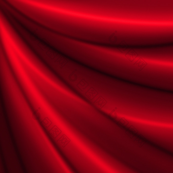 红色的布料摘要背景红色的光滑的柔滑的布料插图