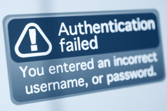 错误的密码身份验证失败的标志监控显示