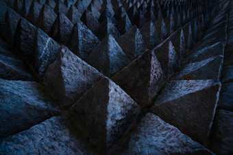 锋利的提示混凝土体系结构纹理背景<strong>艺术图片</strong>独特的模式黑暗石头雕刻指出三角形形状概念障碍工作生活粗糙的纹理混凝土墙