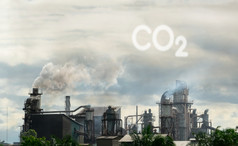 排放温室气体排放从工厂烟囱碳二氧化物气体全球空气气候污染碳二氧化物地球大气温室气体烟排放从烟囱