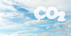 象征蓝色的天空和白色云排放温室气体碳二氧化物气体全球空气气候污染环境问题背景为碳捕获和存储技术